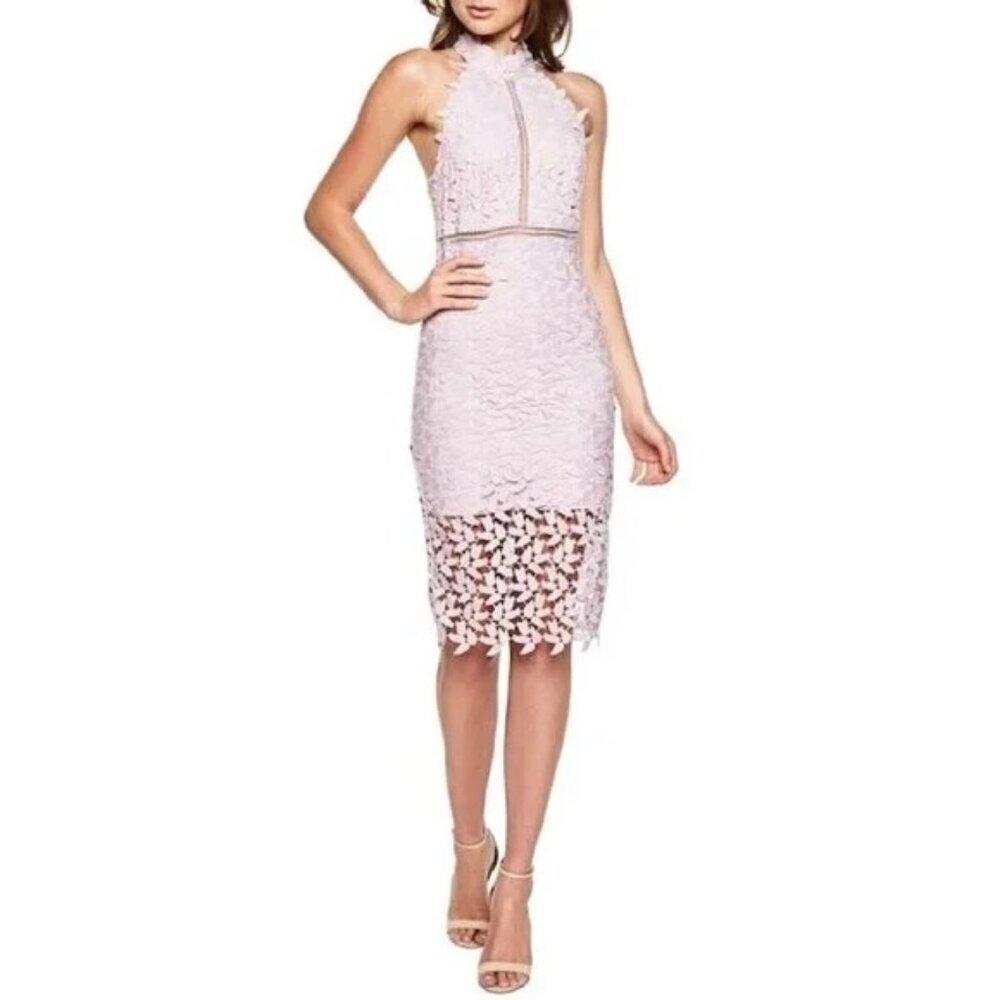 Bardot Gemme Dress Lace Halter Ladies Size 8 Lavender Lilac Color